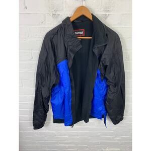 Marmot Men's Fleece-Lined Two-Tone Windbreaker Jacket Black/Blue Size Small